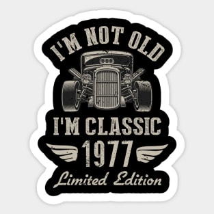 I'm Classic Car 45th Birthday Gift 45 Years Old Born In 1977 Sticker